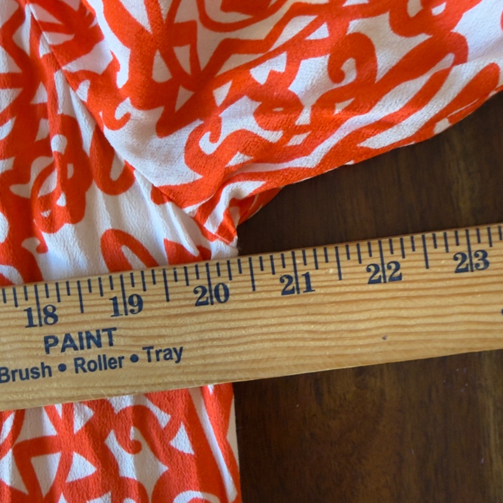 NWT Anthropologie Mare Mare Lynda Tiered Maxi Dress Red Orange Geometric Print L - Picture 12 of 14